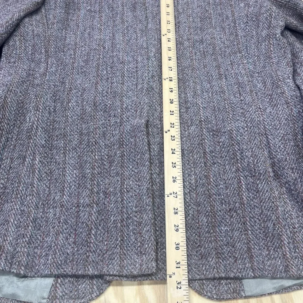 Harris Tweed Mens Herringbone Blazer Jacket 44R Pure Scottish Wool Unstructured